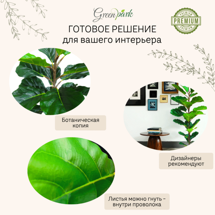 Растение искусственное фикус Лирата