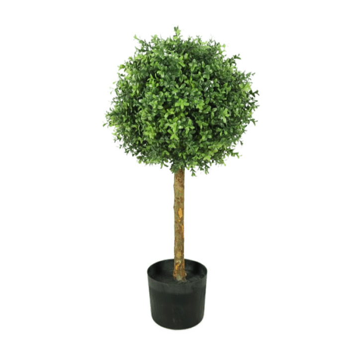 Artificial plant boxwood in the form of a ball on a standard